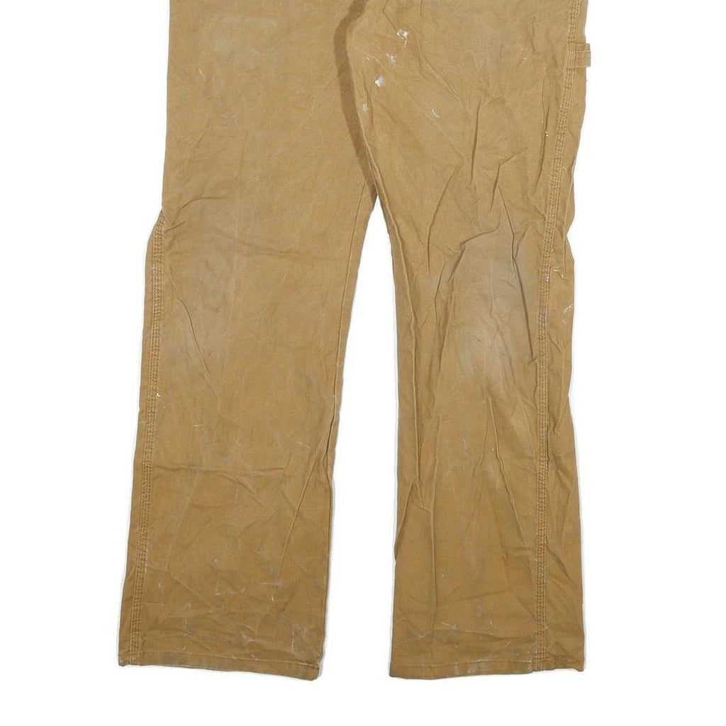 DICKIES Mens Jeans Beige Regular Straight Denim W34 L32 Workwear Utility Pants