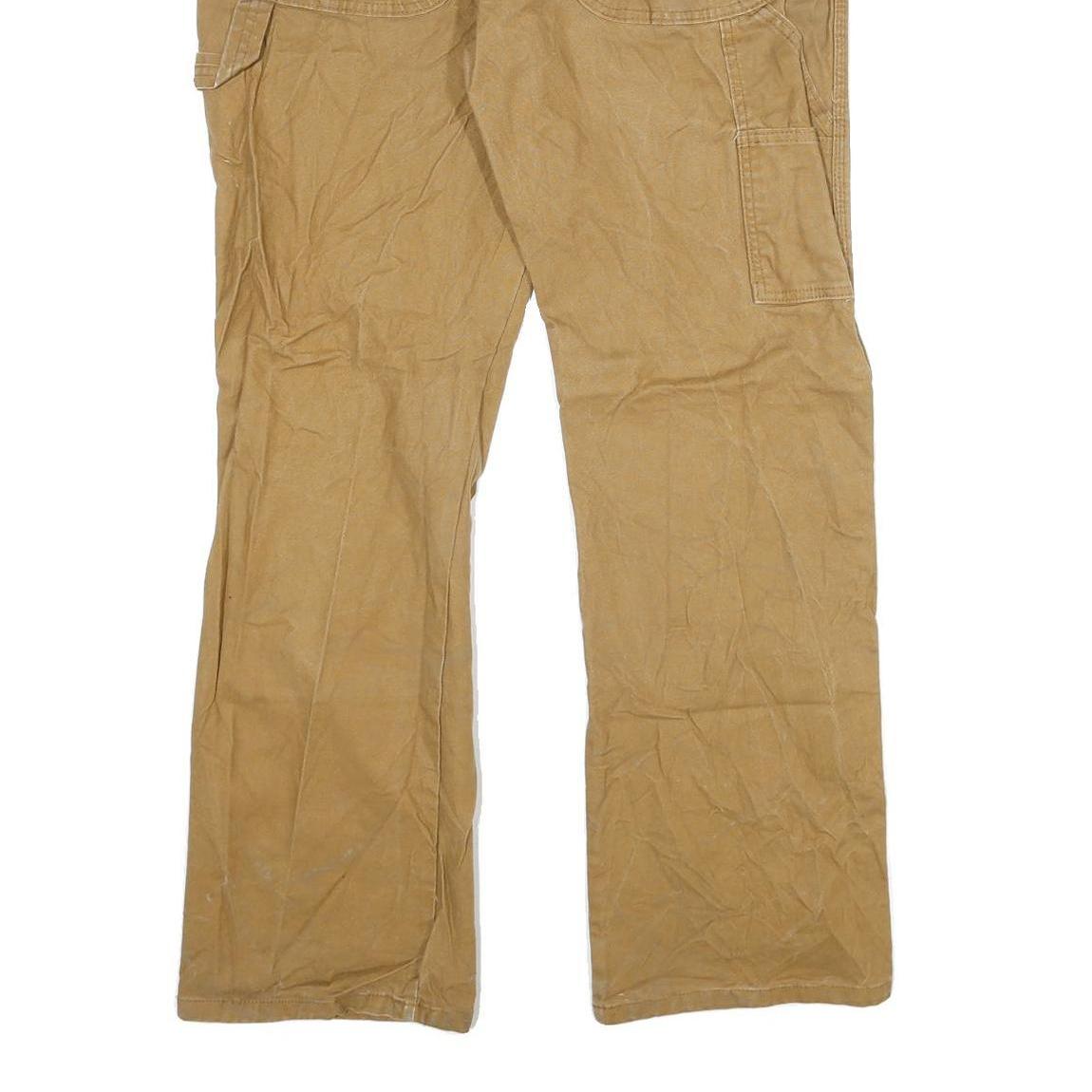 DICKIES Mens Jeans Beige Regular Straight Denim W34 L32 Workwear Utility Pants