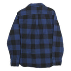 JACHS Mens Blue & Black Checked Cotton Shirt M Casual Button Front Chest Pockets