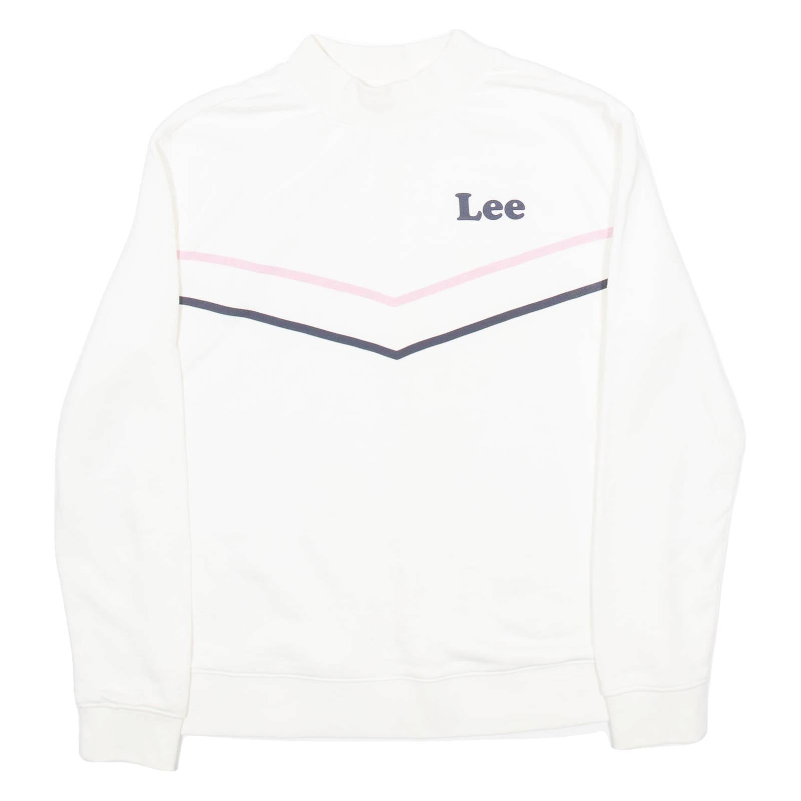 LEE Womens Sweatshirt White High Neck S