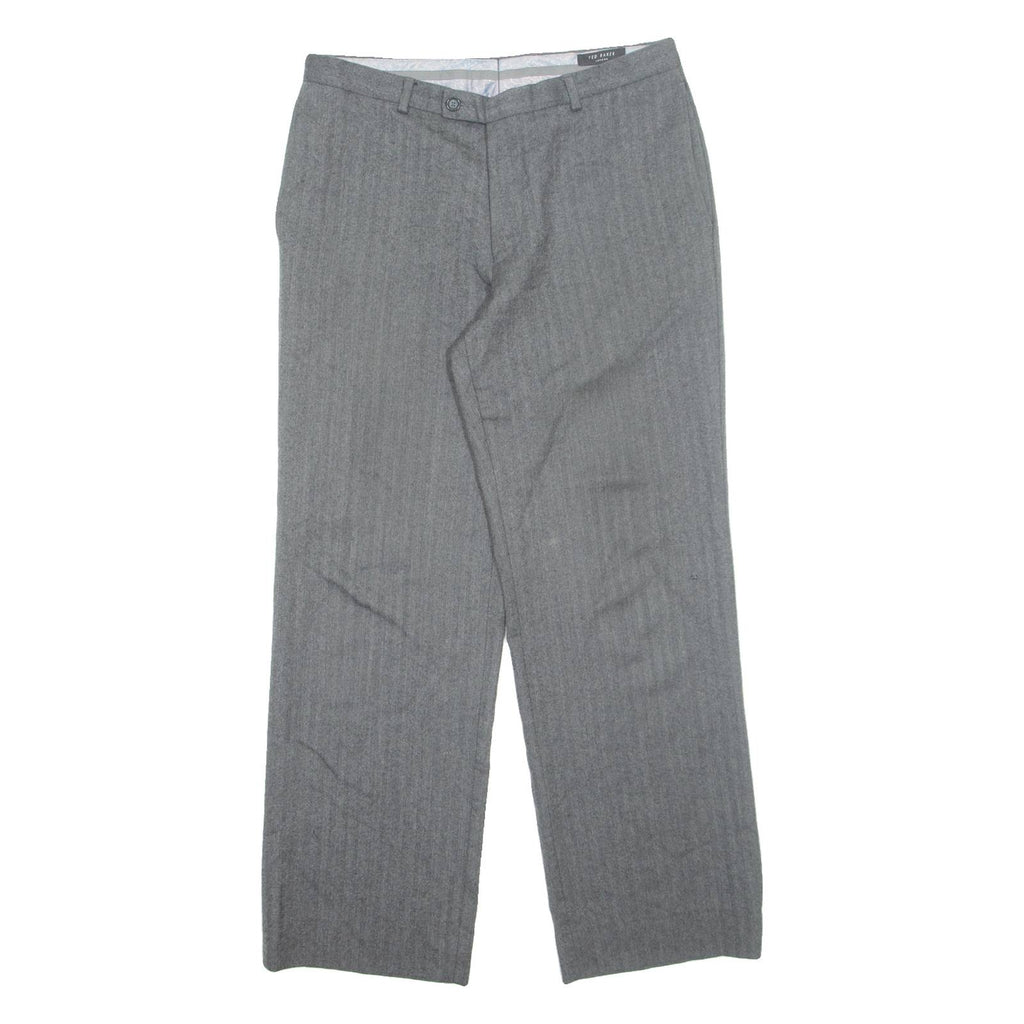 TED BAKER Chino Mens Trousers Grey Regular Straight W30 L30