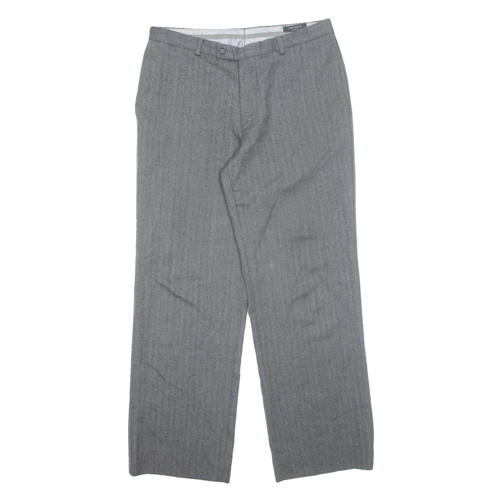 TED BAKER Chino Mens Trousers Grey Regular Straight W30 L30