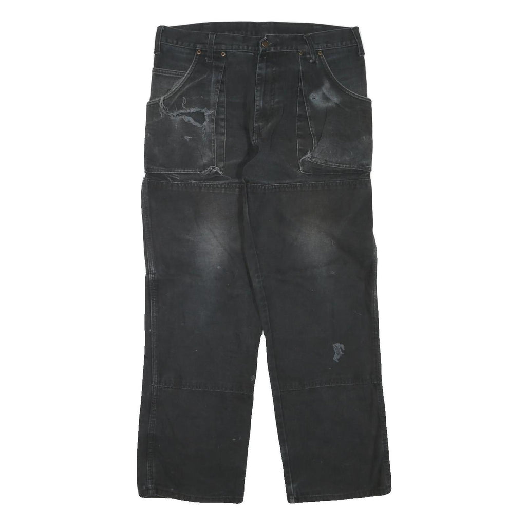 DICKIES Mens Black Regular Fit Straight Denim Jeans W34 L29 Workwear Zip Closure