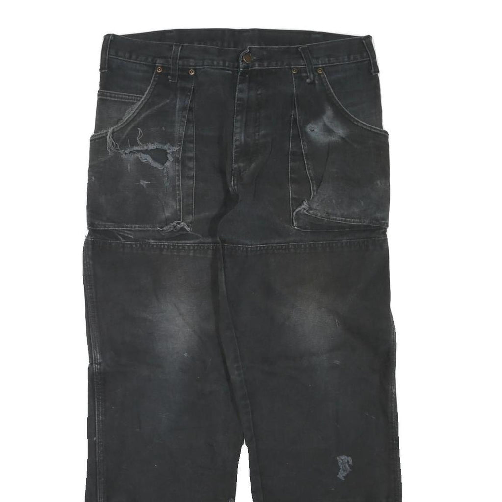 DICKIES Mens Black Regular Fit Straight Denim Jeans W34 L29 Workwear Zip Closure