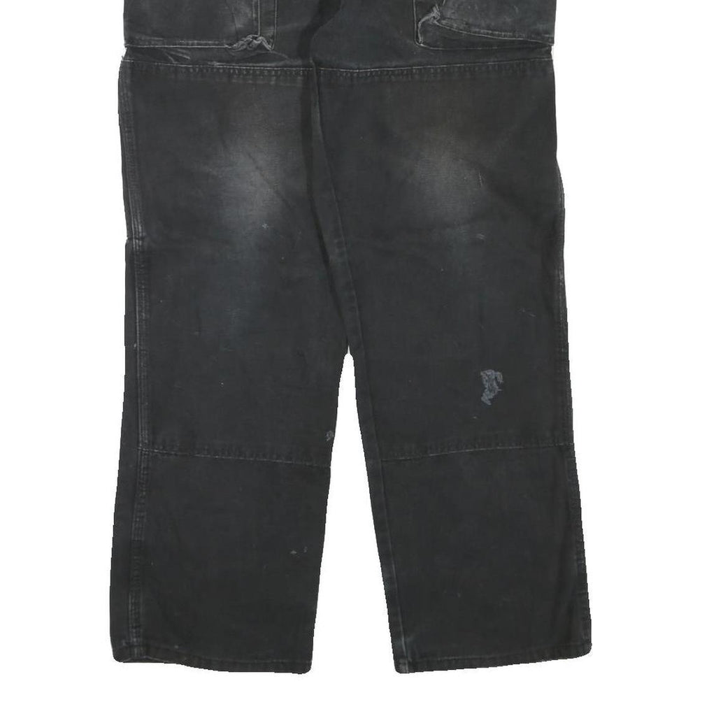 DICKIES Mens Black Regular Fit Straight Denim Jeans W34 L29 Workwear Zip Closure