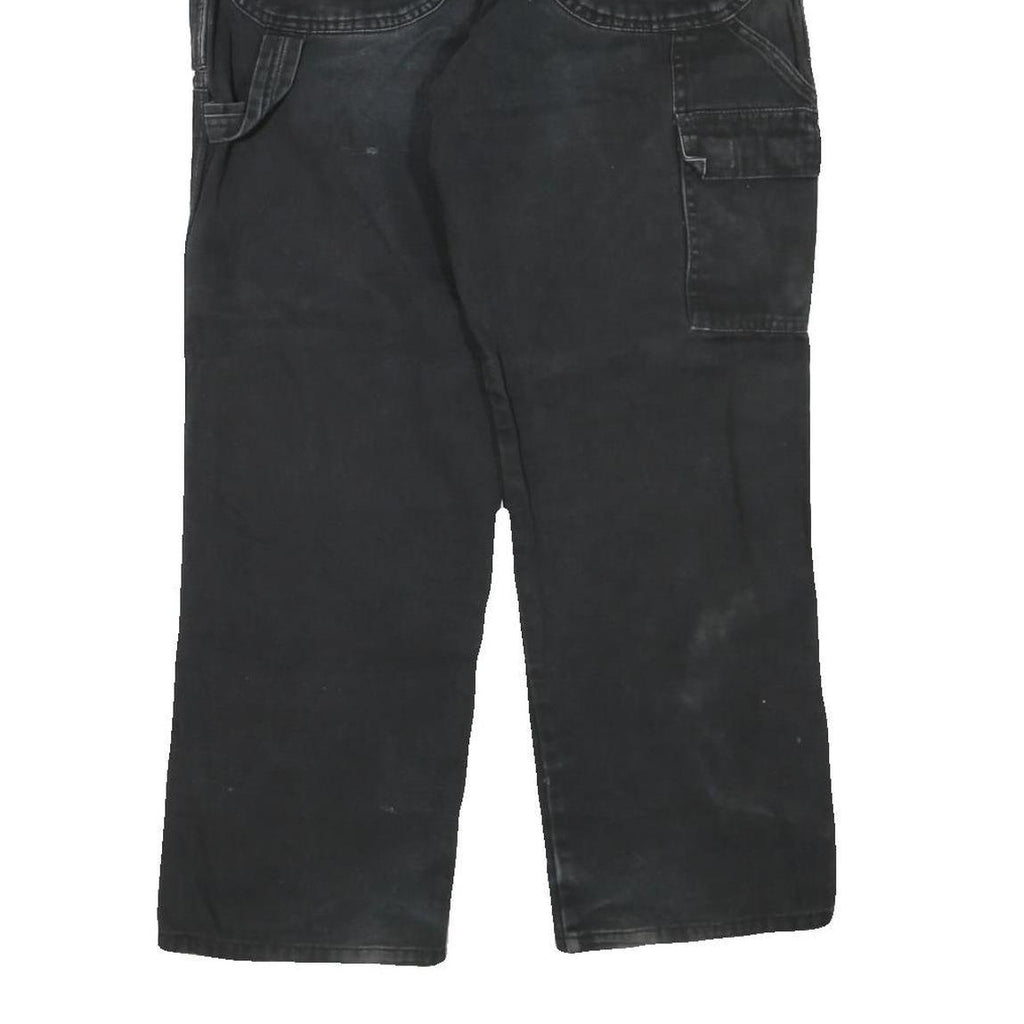 DICKIES Mens Black Regular Fit Straight Denim Jeans W34 L29 Workwear Zip Closure