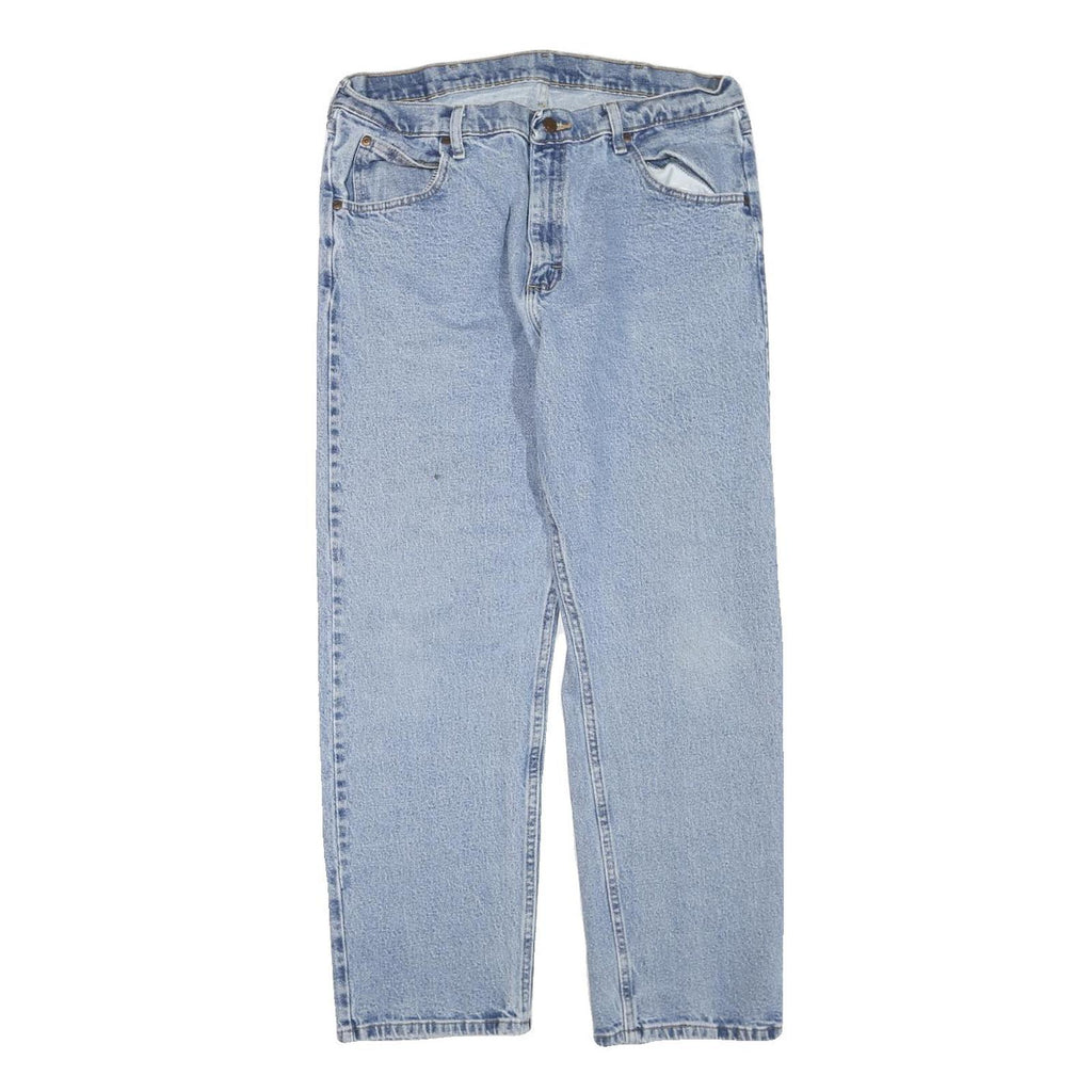 WRANGLER Womens Light Blue Regular Straight Denim Jeans W34 L30 Zip Cotton Blend