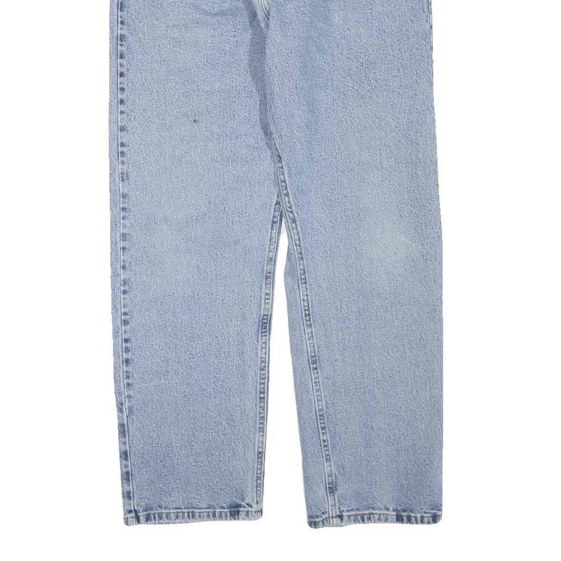 WRANGLER Womens Light Blue Regular Straight Denim Jeans W34 L30 Zip Cotton Blend