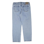 WRANGLER Womens Light Blue Regular Straight Denim Jeans W34 L30 Zip Cotton Blend