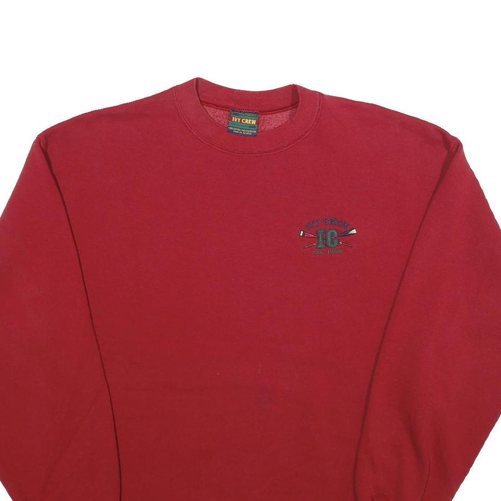 IVY CREW Mens Red Crew Neck L Sweatshirt Cotton Blend Casual Wear