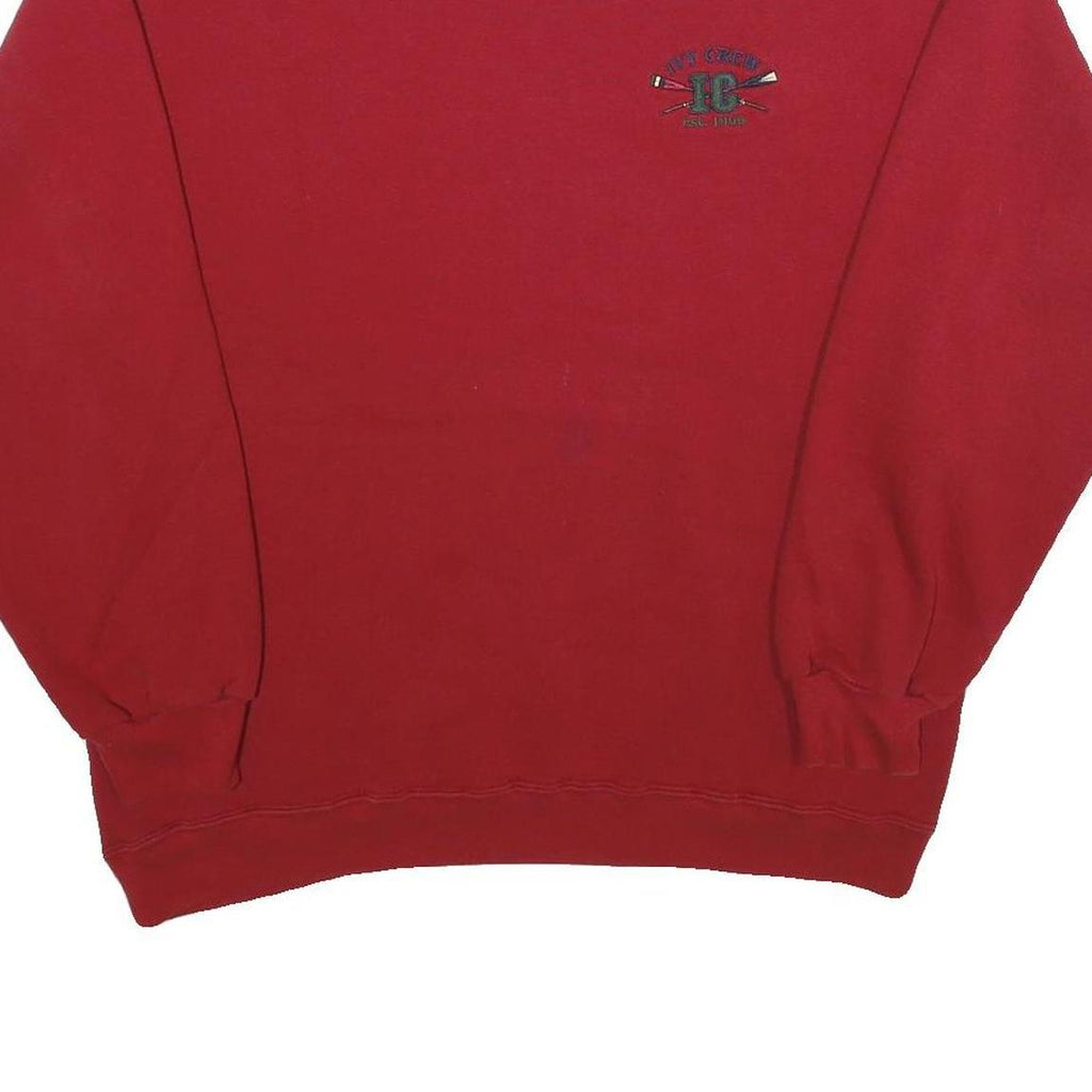 IVY CREW Mens Red Crew Neck L Sweatshirt Cotton Blend Casual Wear