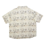 WOOLRICH Mens Cream & Brown Patterned Cotton Blend Shirt XL Casual Summer