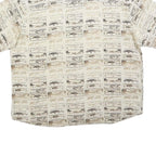 WOOLRICH Mens Cream & Brown Patterned Cotton Blend Shirt XL Casual Summer