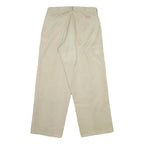 DICKIES Mens Cotton Blend Beige Regular Fit Straight Leg Trousers W32 L28