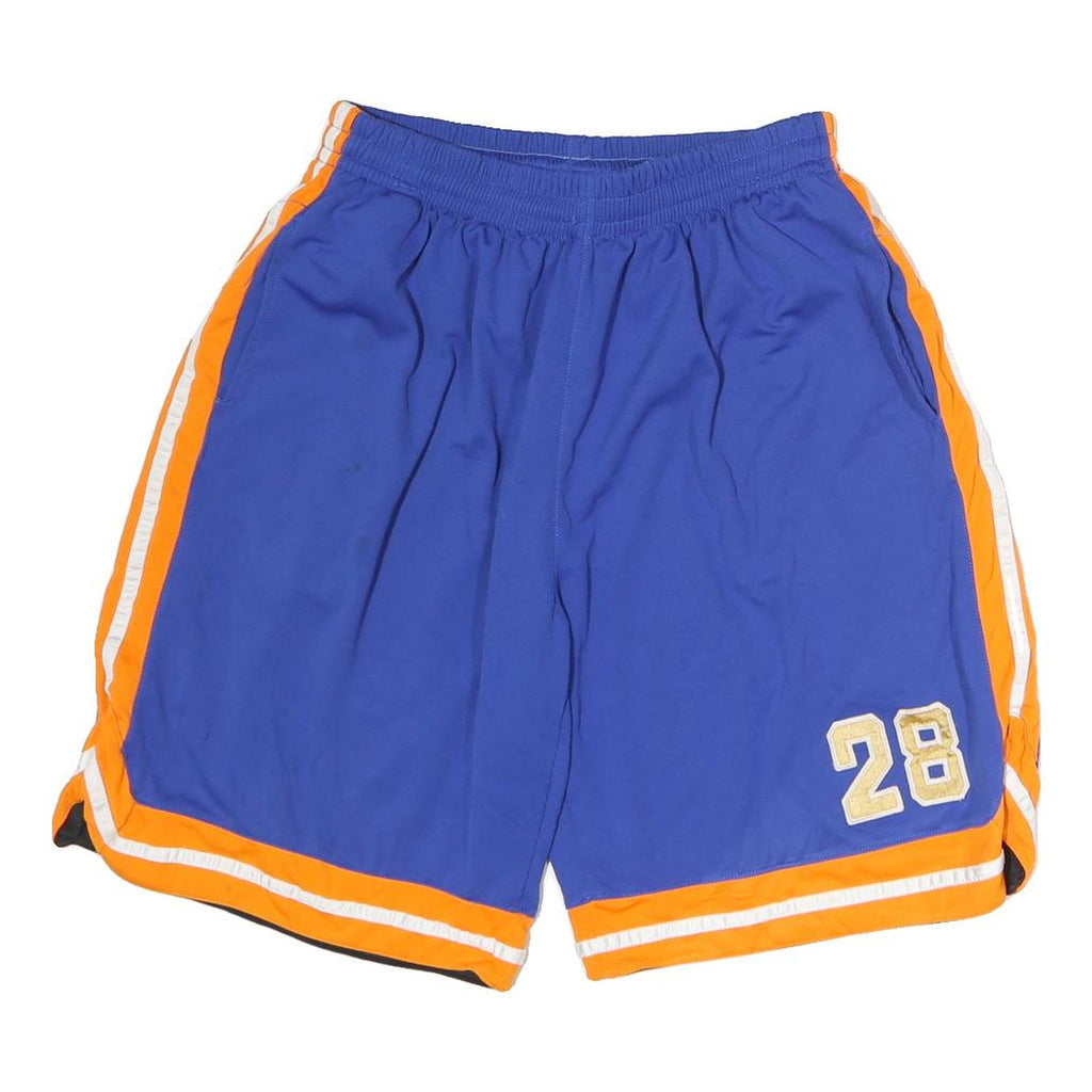 Mens Blue & Orange Sports Shorts Size M W28 Number 28 Casual Athletic Wear