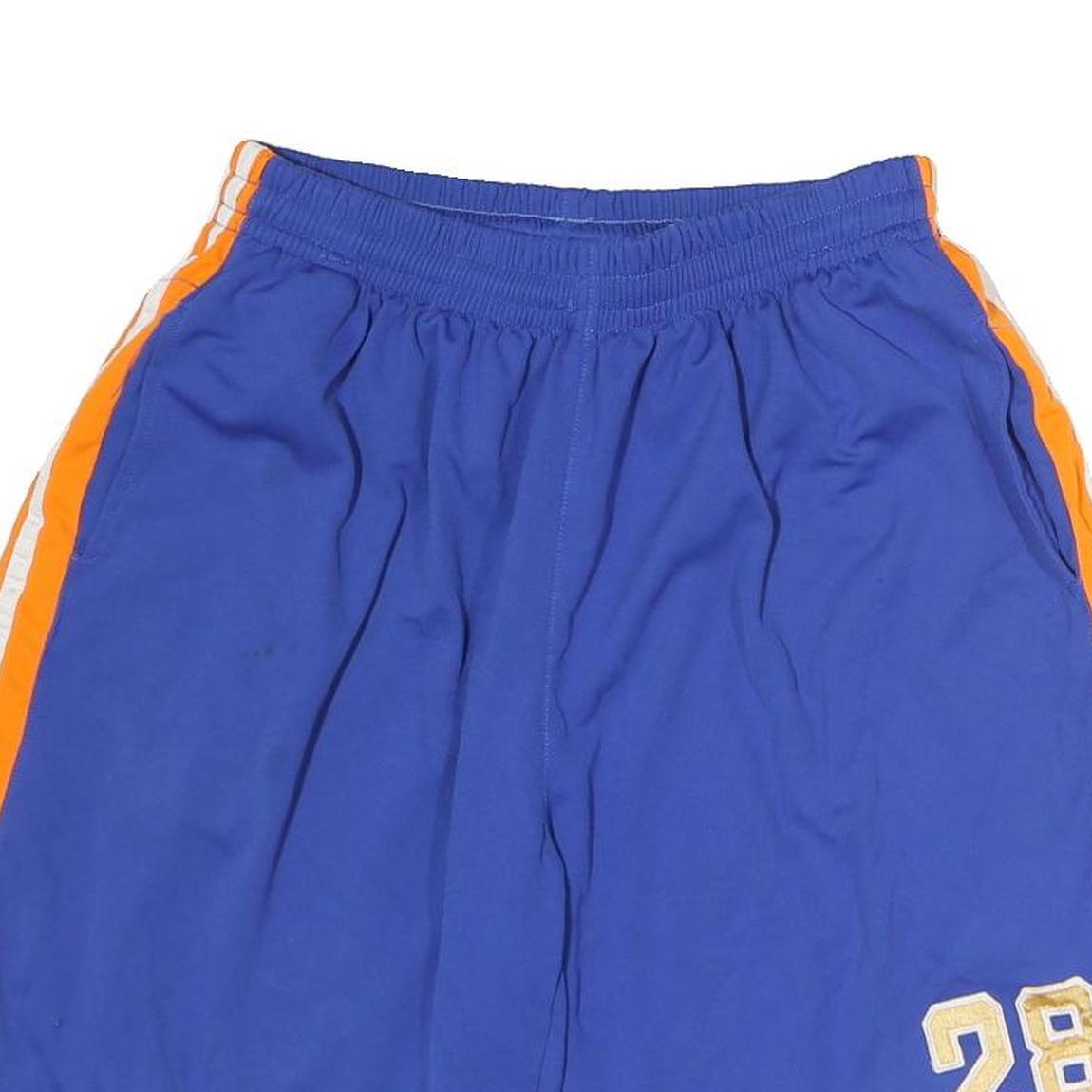 Mens Blue & Orange Sports Shorts Size M W28 Number 28 Casual Athletic Wear
