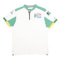 KAPPA Mens White Green & Yellow South Africa Short Sleeve Polo Shirt L Cotton