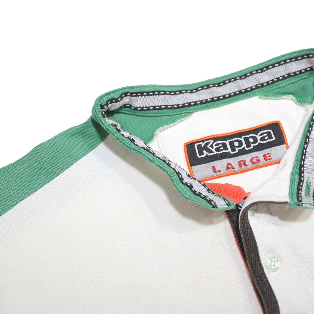 KAPPA Mens White Green & Yellow South Africa Short Sleeve Polo Shirt L Cotton
