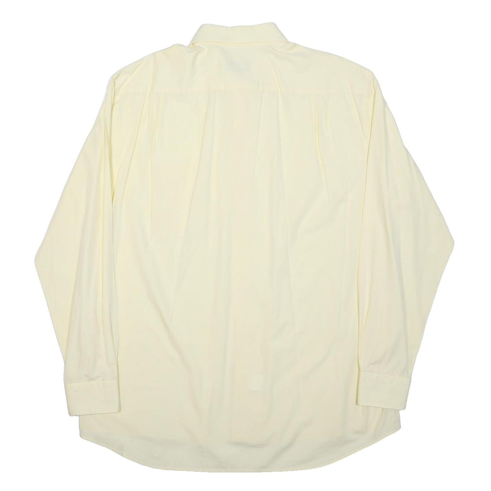 RALPH LAUREN Mens Cream Plain Shirt XS Cotton Blend Classic Fit Button Collar