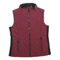 ANDREW MARC Womens Maroon & Black Quilted Zip Jacket M Polyester Sleeveless