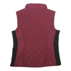 ANDREW MARC Womens Maroon & Black Quilted Zip Jacket M Polyester Sleeveless