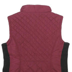 ANDREW MARC Womens Maroon & Black Quilted Zip Jacket M Polyester Sleeveless