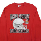 TRI LAKE Mens Red Ohio State Buckeyes Graphic T-Shirt L Long Sleeve Crew Neck