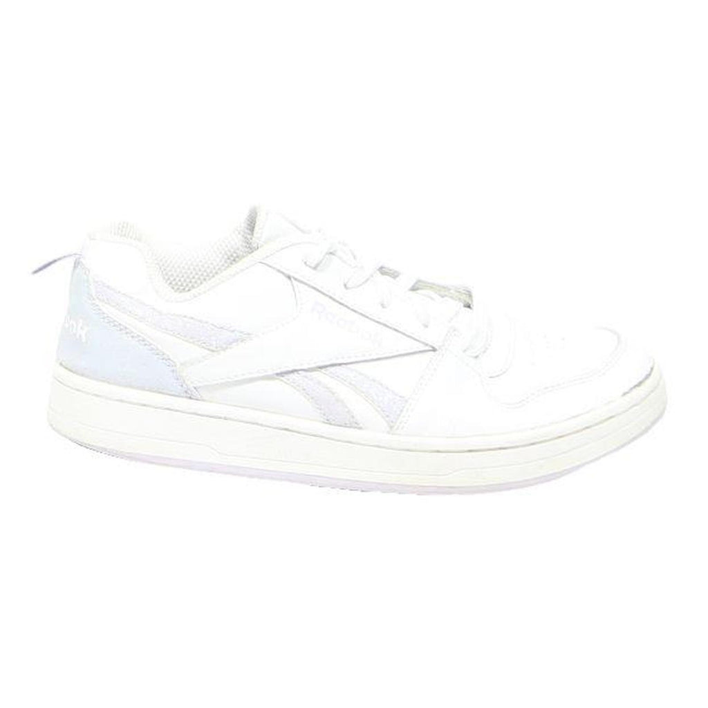 REEBOK Girls White Low Top Trainers Synthetic UK 2.5 Comfortable School Shoes