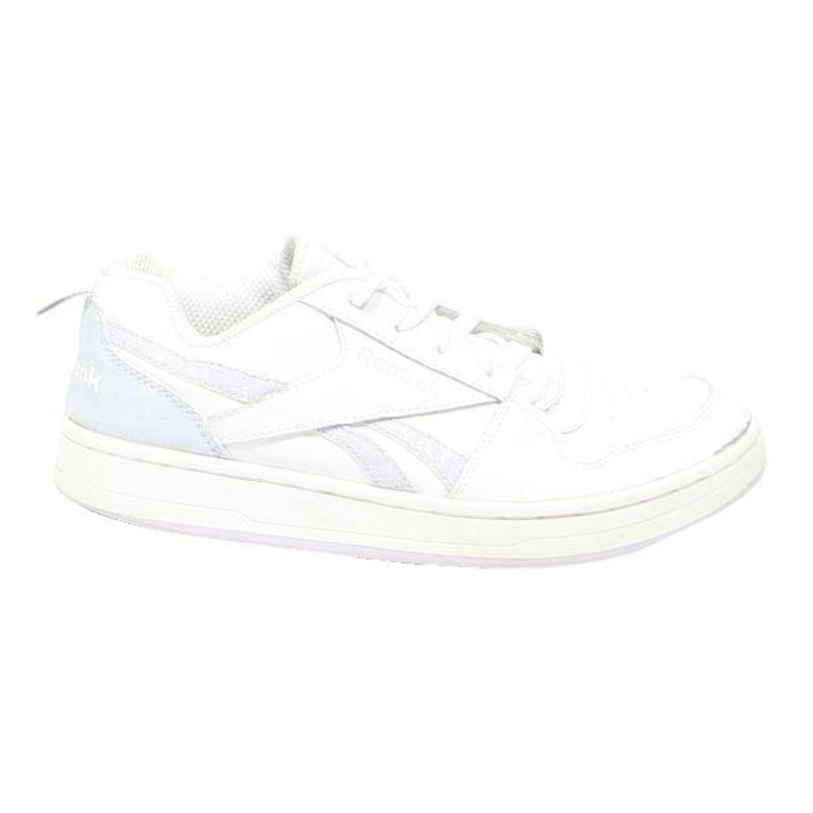REEBOK Girls White Low Top Trainers Synthetic UK 2.5 Comfortable School Shoes