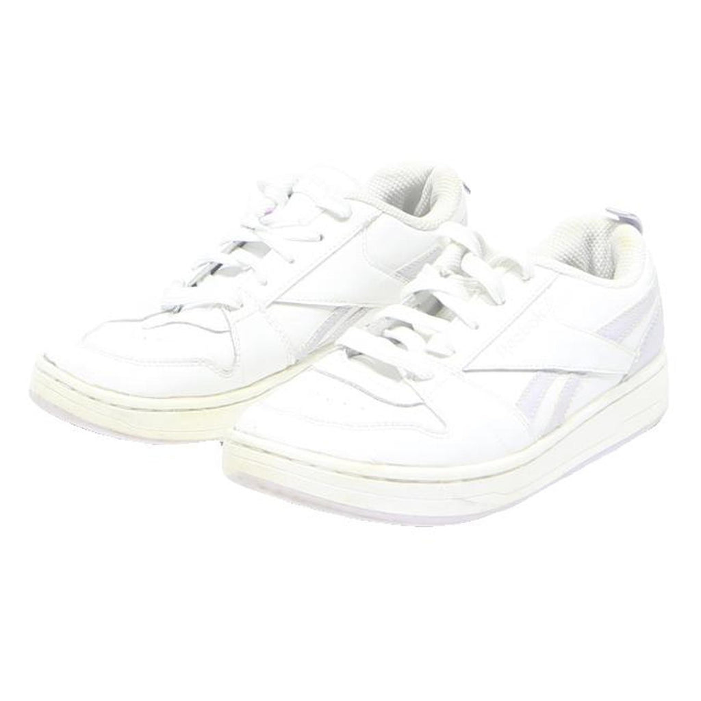 REEBOK Girls White Low Top Trainers Synthetic UK 2.5 Comfortable School Shoes