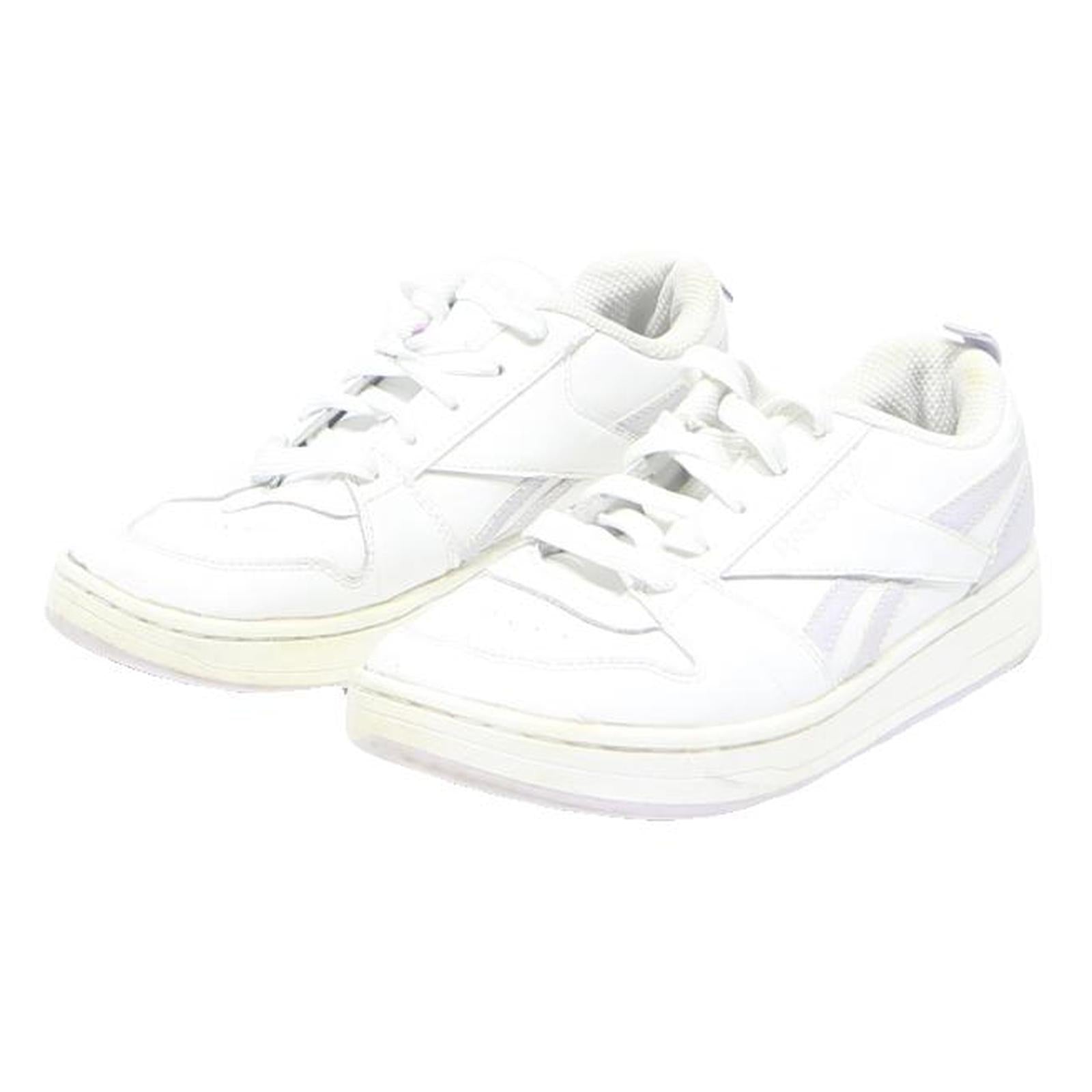 REEBOK Girls White Low Top Trainers Synthetic UK 2.5 Comfortable School Shoes