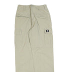 BAC Womens Relaxed Beige Cargo Trousers W25 L29 Cotton Blend Lightweight Zip