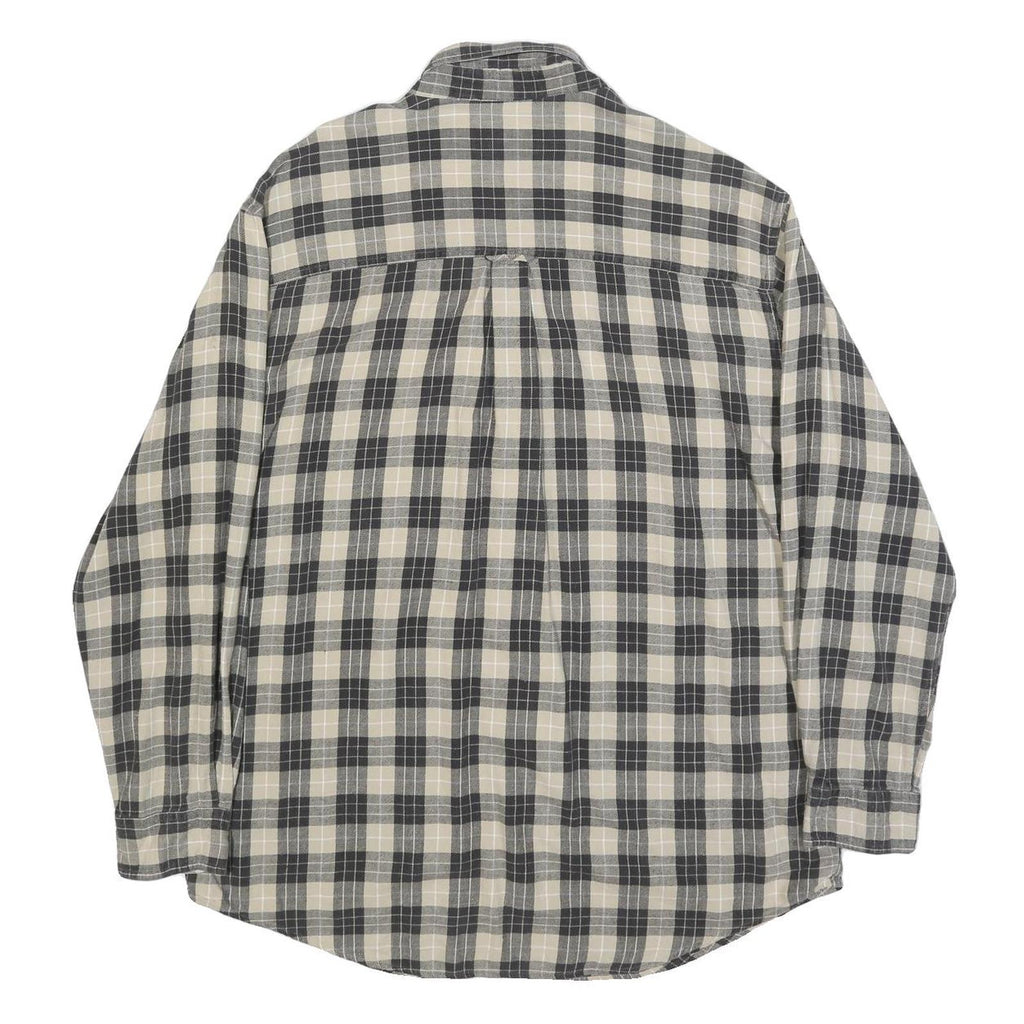 CHAPS RALPH LAUREN Mens Beige & Black Check Shirt L Casual Cotton Button-Down