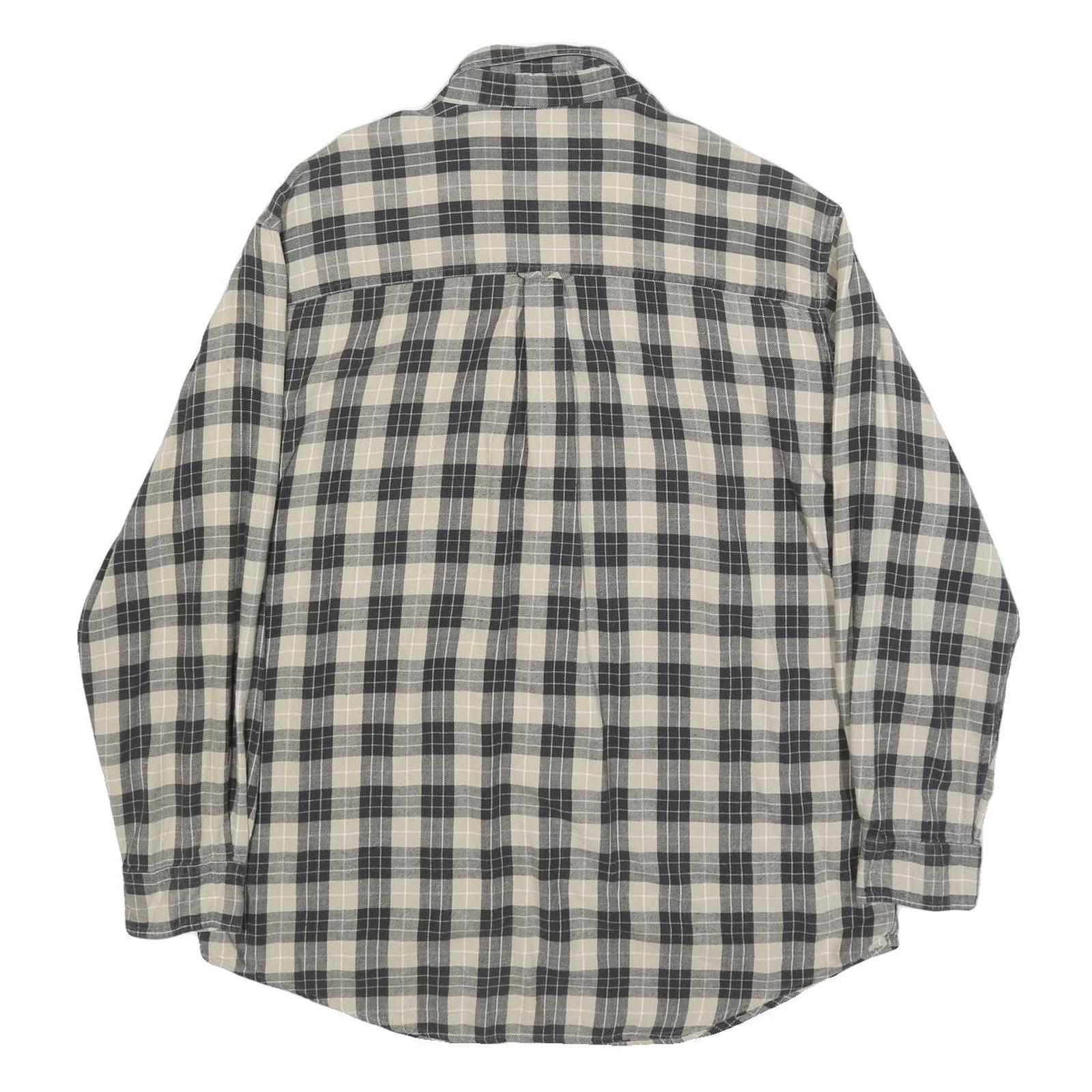 CHAPS RALPH LAUREN Mens Beige & Black Check Shirt L Casual Cotton Button-Down