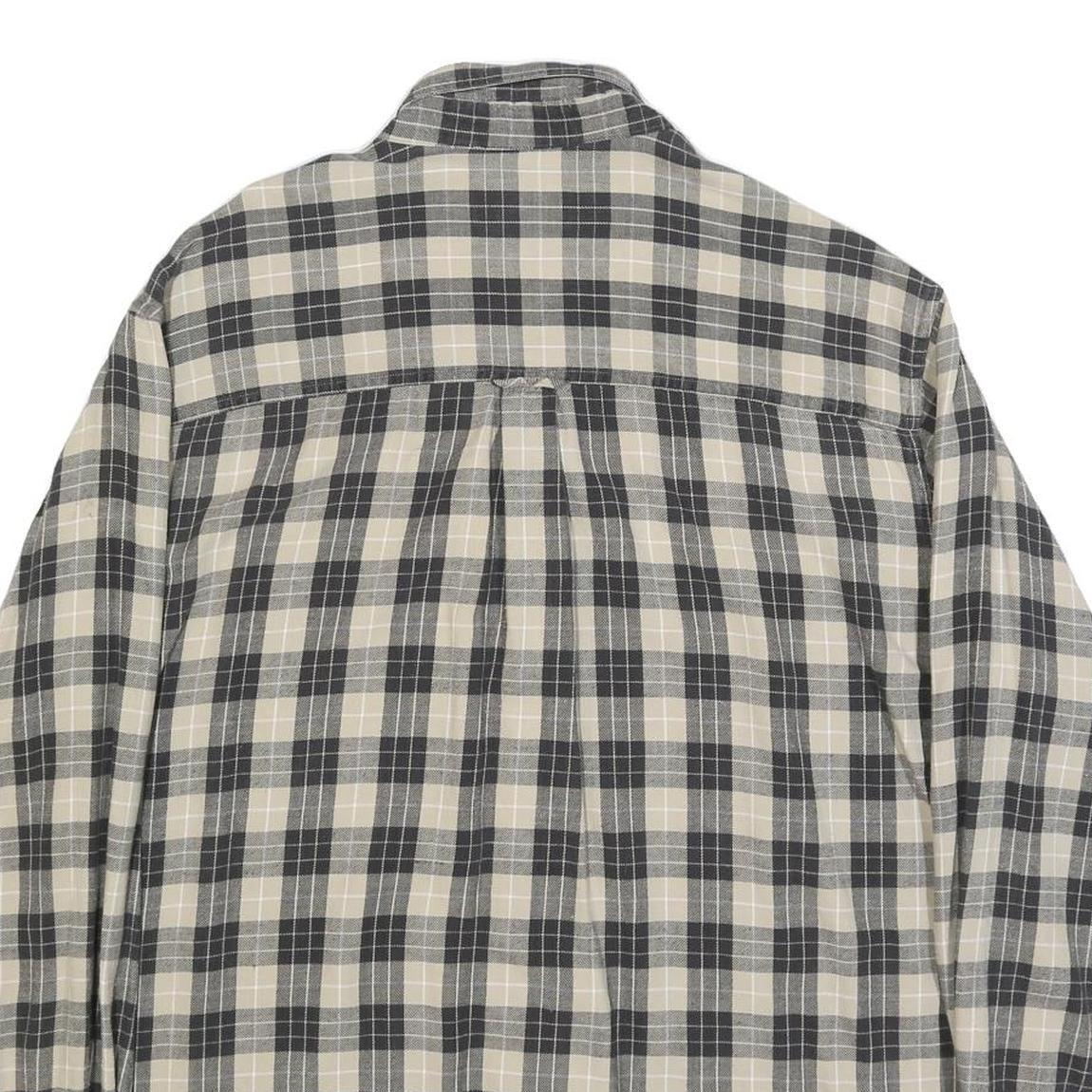 CHAPS RALPH LAUREN Mens Beige & Black Check Shirt L Casual Cotton Button-Down