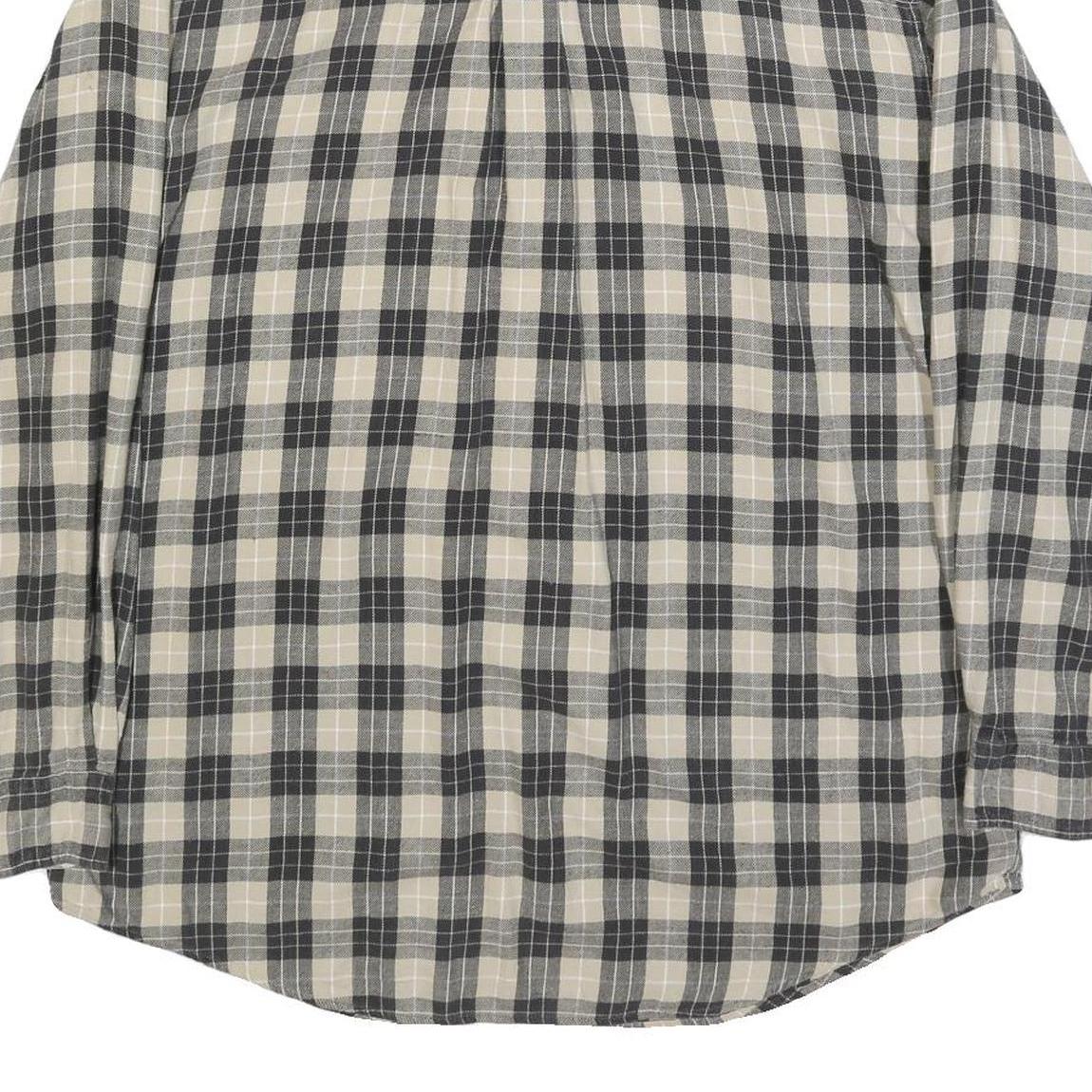 CHAPS RALPH LAUREN Mens Beige & Black Check Shirt L Casual Cotton Button-Down