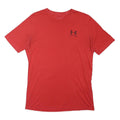 UNDER ARMOUR Mens Red Cotton Blend T-Shirt M Short Sleeve Crew Neck Performance