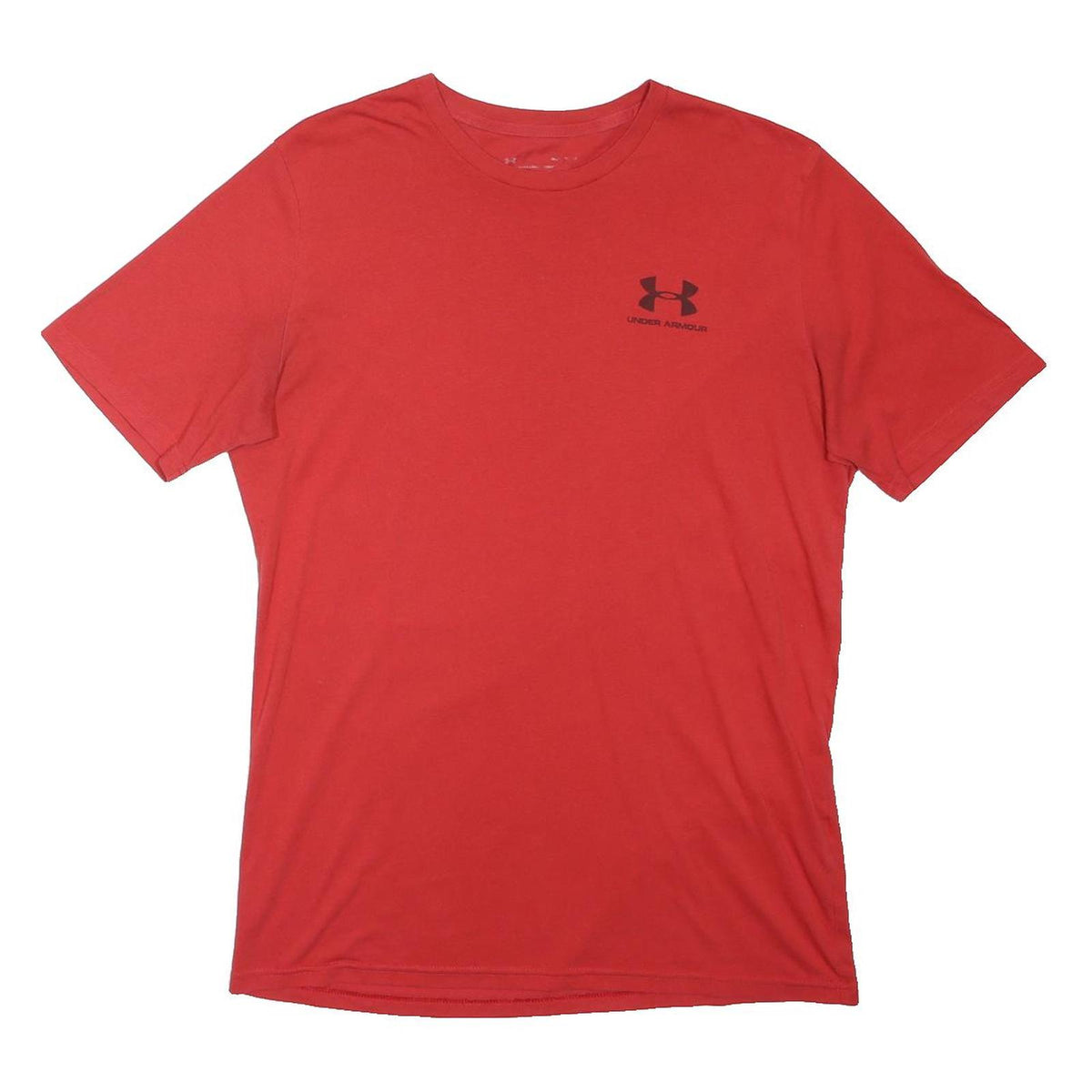 UNDER ARMOUR Mens Red Cotton Blend T-Shirt M Short Sleeve Crew Neck Performance