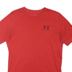 UNDER ARMOUR Mens Red Cotton Blend T-Shirt M Short Sleeve Crew Neck Performance