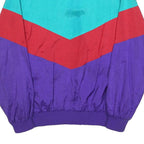 DUCKSTER Womens Blue & Red Purple Colourblock Nylon Zip Jacket L Lightweight