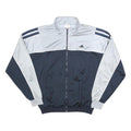 ADIDAS Mens Blue & Grey Athletic Jacket L Polyester Zip Track Sports Casual