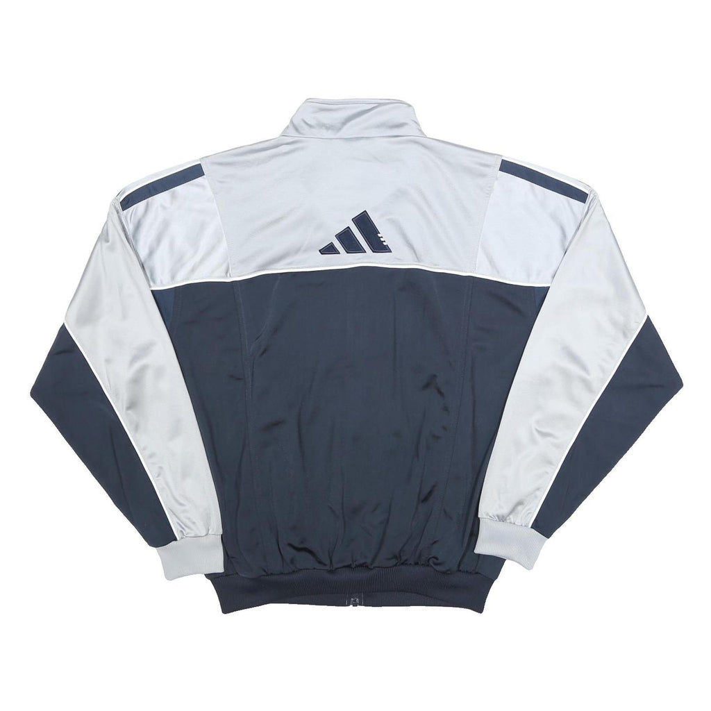ADIDAS Mens Blue & Grey Athletic Jacket L Polyester Zip Track Sports Casual