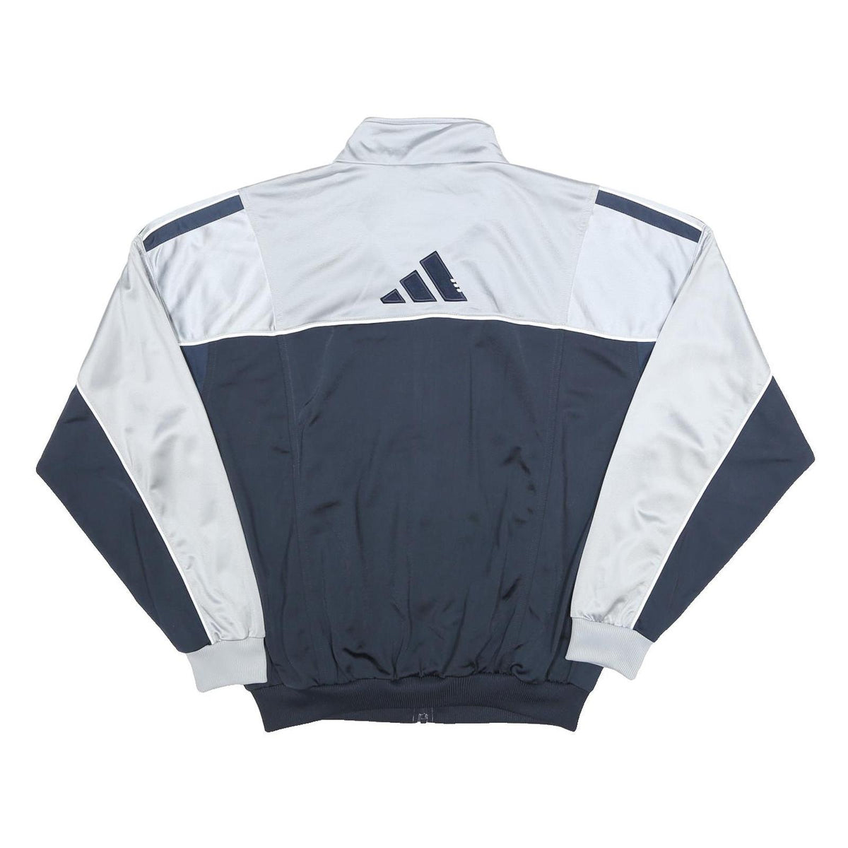 ADIDAS Mens Blue & Grey Athletic Jacket L Polyester Zip Track Sports Casual