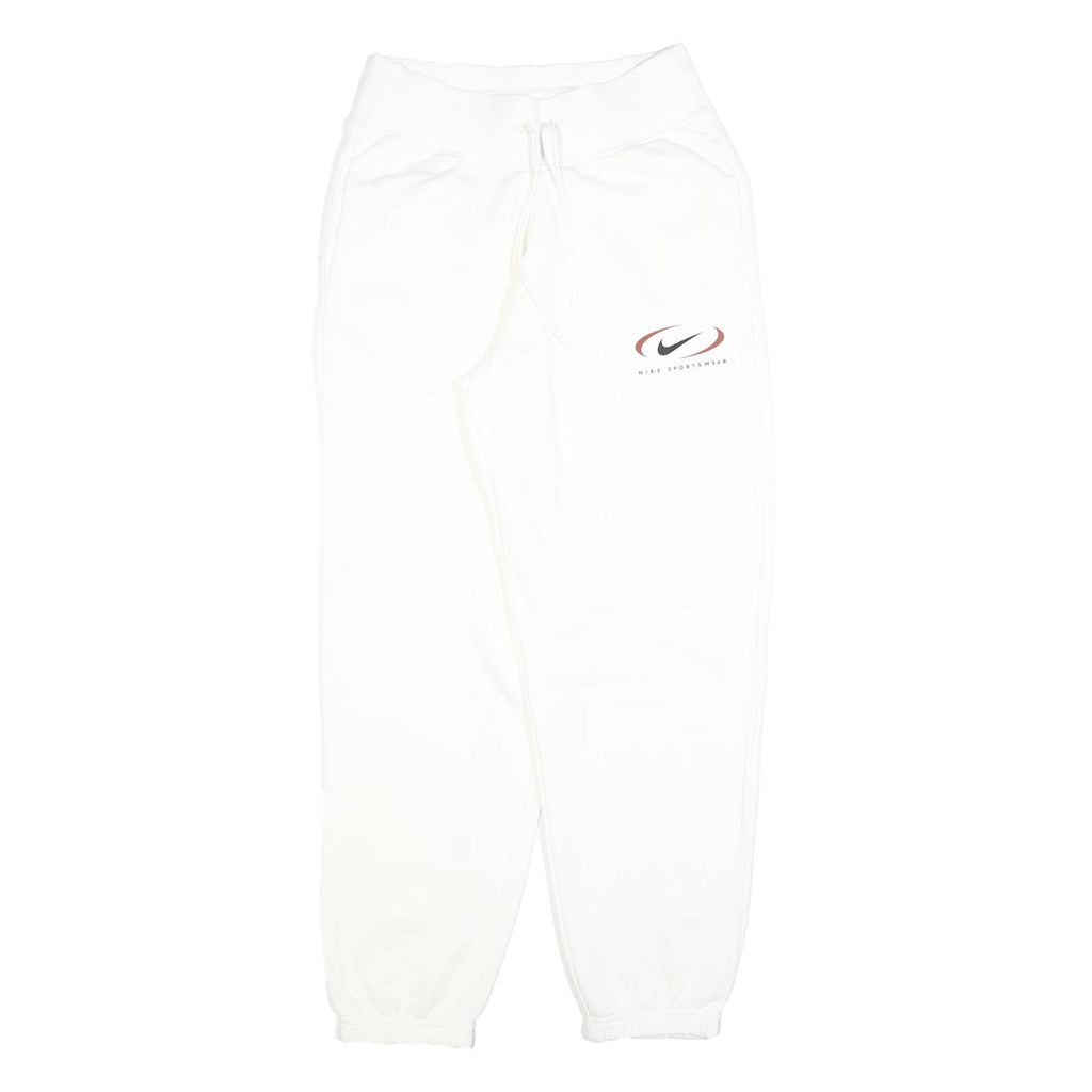 NIKE Mens Joggers White S W26 L28 Cotton Blend Regular Tapered Drawstring