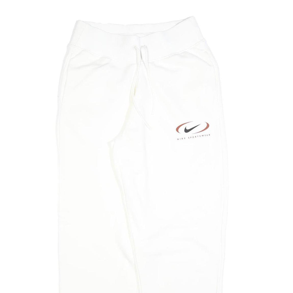NIKE Mens Joggers White S W26 L28 Cotton Blend Regular Tapered Drawstring