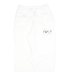 NIKE Mens Joggers White S W26 L28 Cotton Blend Regular Tapered Drawstring
