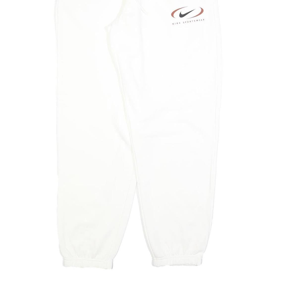 NIKE Mens Joggers White S W26 L28 Cotton Blend Regular Tapered Drawstring