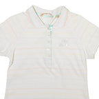 TED BAKER Womens Polo Shirt White Striped M
