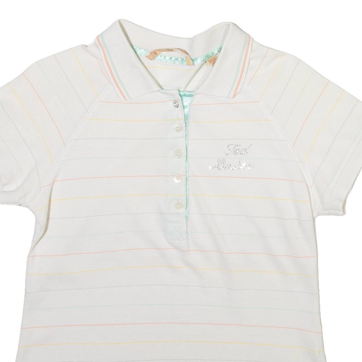 TED BAKER Womens Polo Shirt White Striped M