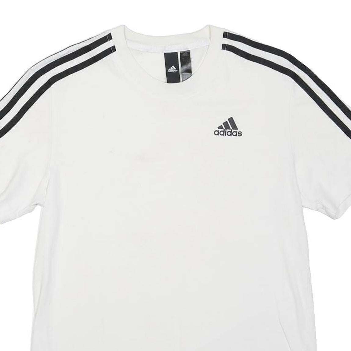 ADIDAS Mens White & Black Classic T-Shirt XS Short Sleeve Crew Neck Sportswear
